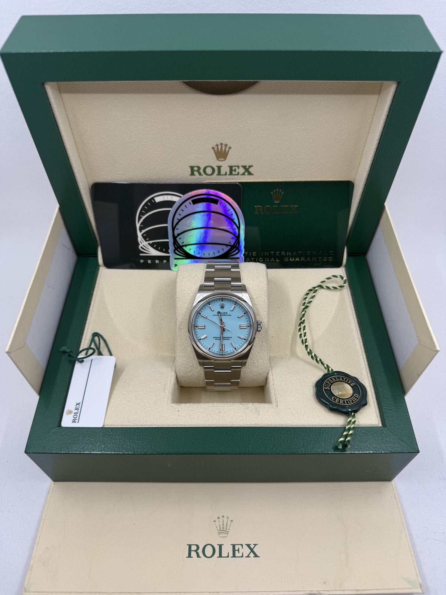 NEW/UNWORN Rolex Oyster Perpetual 36mm 126000 Turquoise Dial Oyster Bracelet